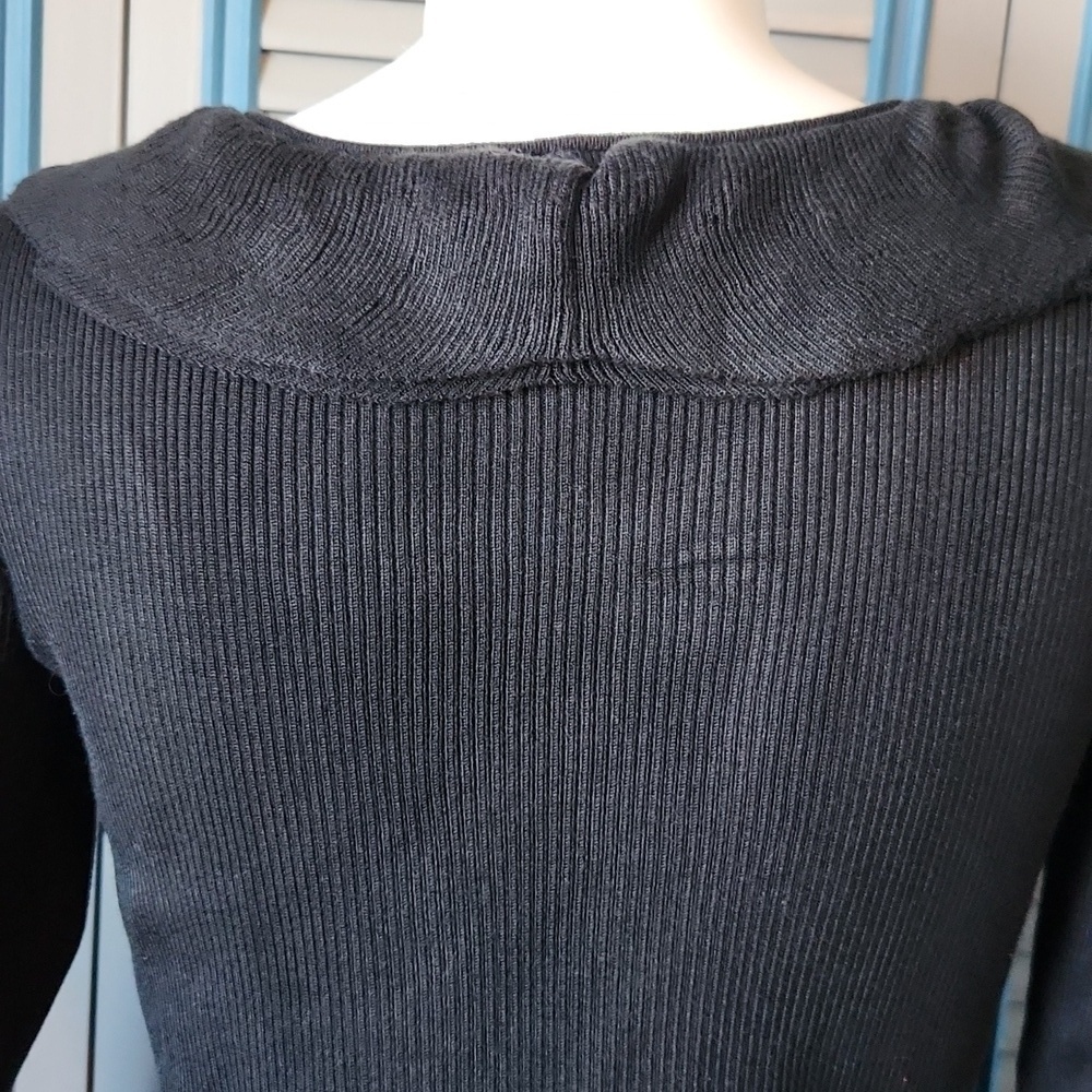 New York & Company Black Ruffled Sweater Top - Picture 10 of 12